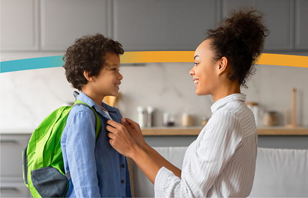 Safety profile of ONYDA XR - mother and son with backpack